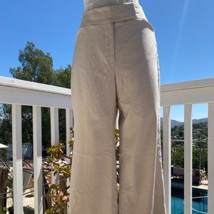WHBM modern boot leg cut tan pants